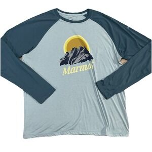 Marmot Shirt Men's 2XL Blue Casual Outdoors Comfort Mountains‎